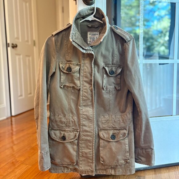 Gap Utility Military Khaki Army Brown Vintage Field Jacket Women S - Picture 5 of 12